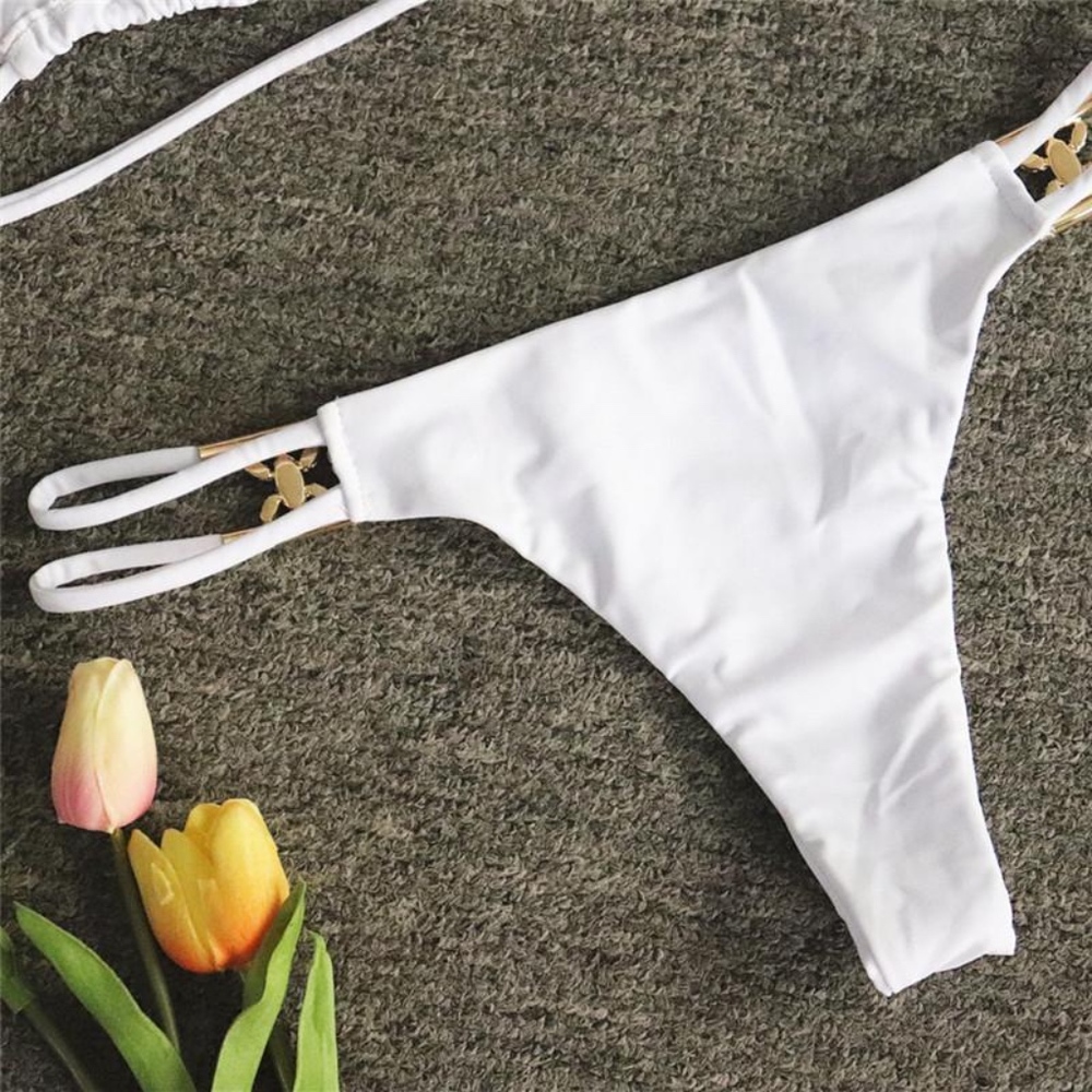 Crystal Embellished Strappy Bikini Swimsuit - Picture 5 of 8